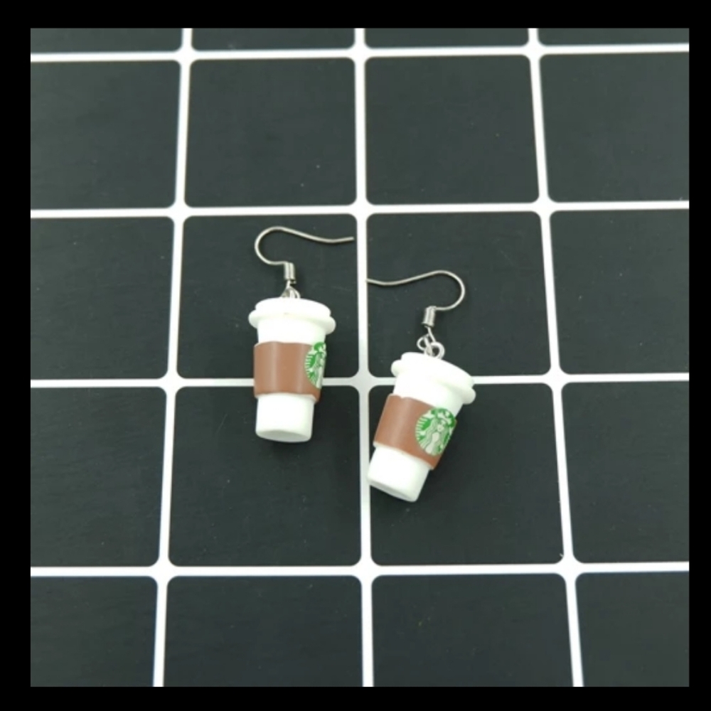 NEW Starbucks Coffee Earrings Caffeine Latte Cafe